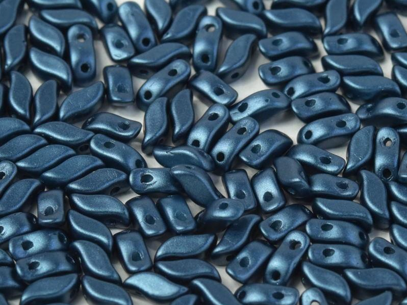 3x7mm Pastel Petrol Storm Duo Beads (50 Beads)