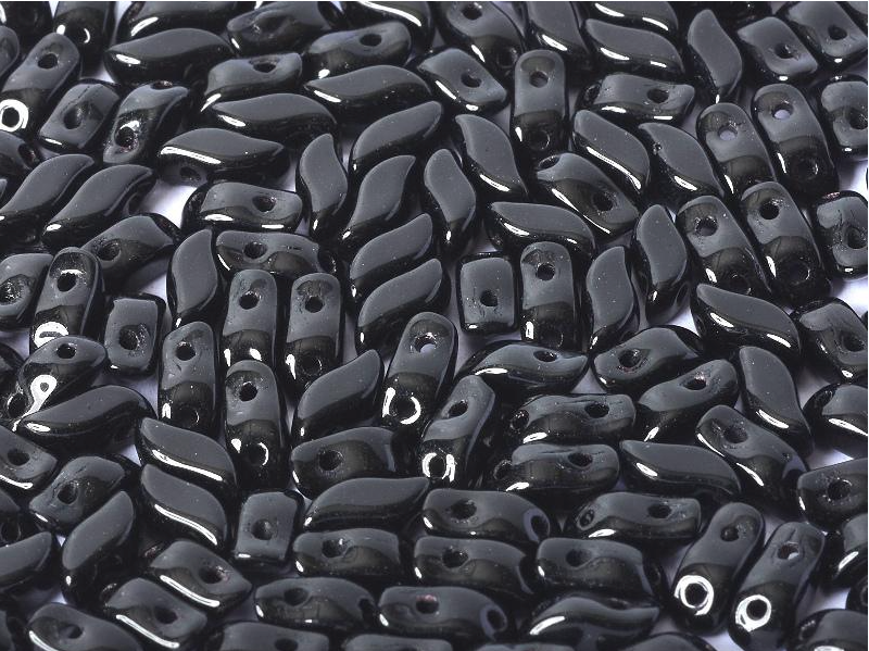 3x7mm Jet Storm Duo Beads (50 Beads)
