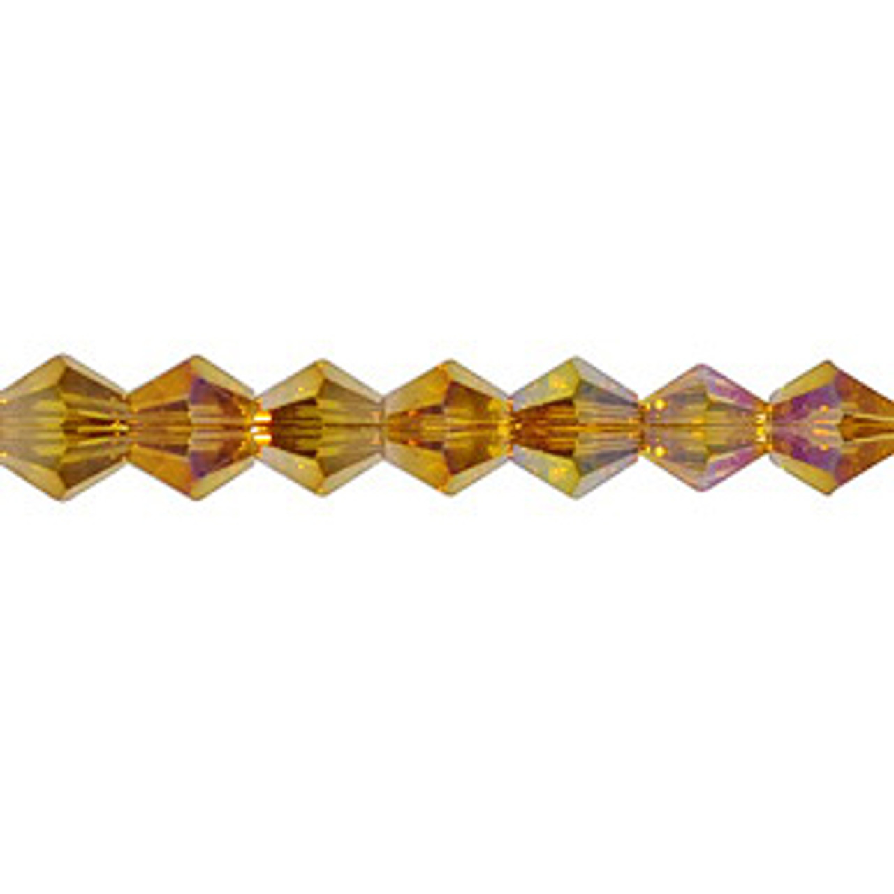 4mm Topaz AB Thunder Polish Crystal Bicones (144pk) 4BI6AB