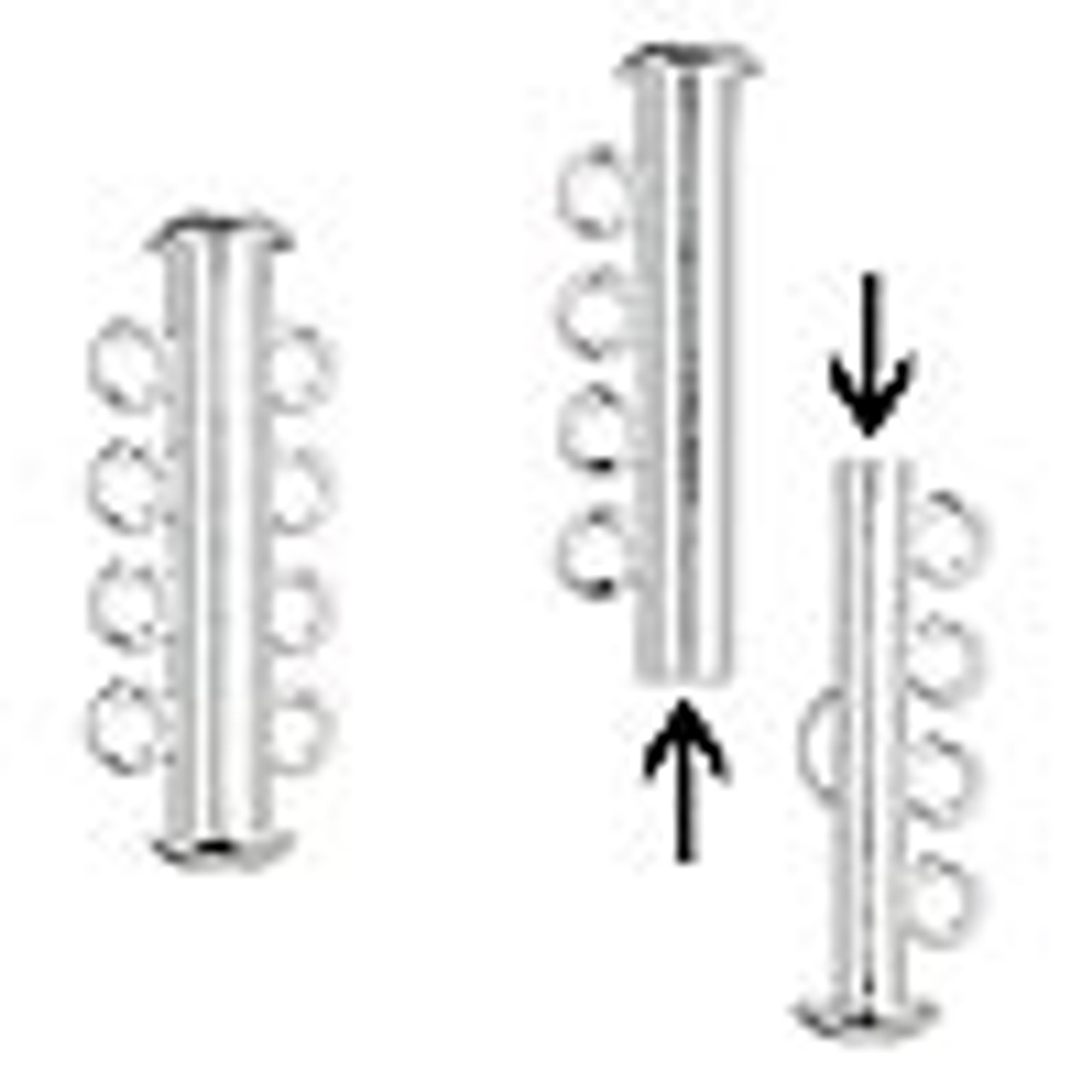 4 Strand Silver Plated Slide Clasp