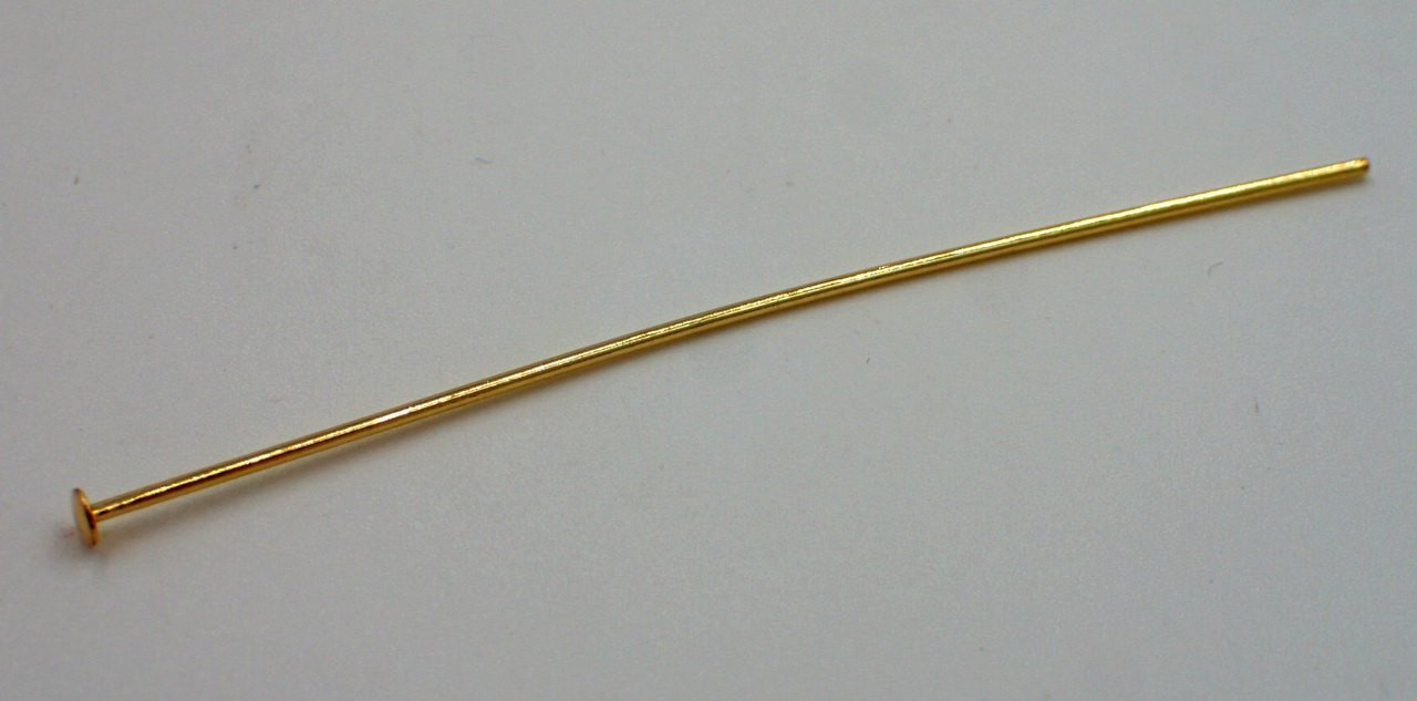 2 Inch 21ga Thick Gold Plated Headpins (20 Pack)