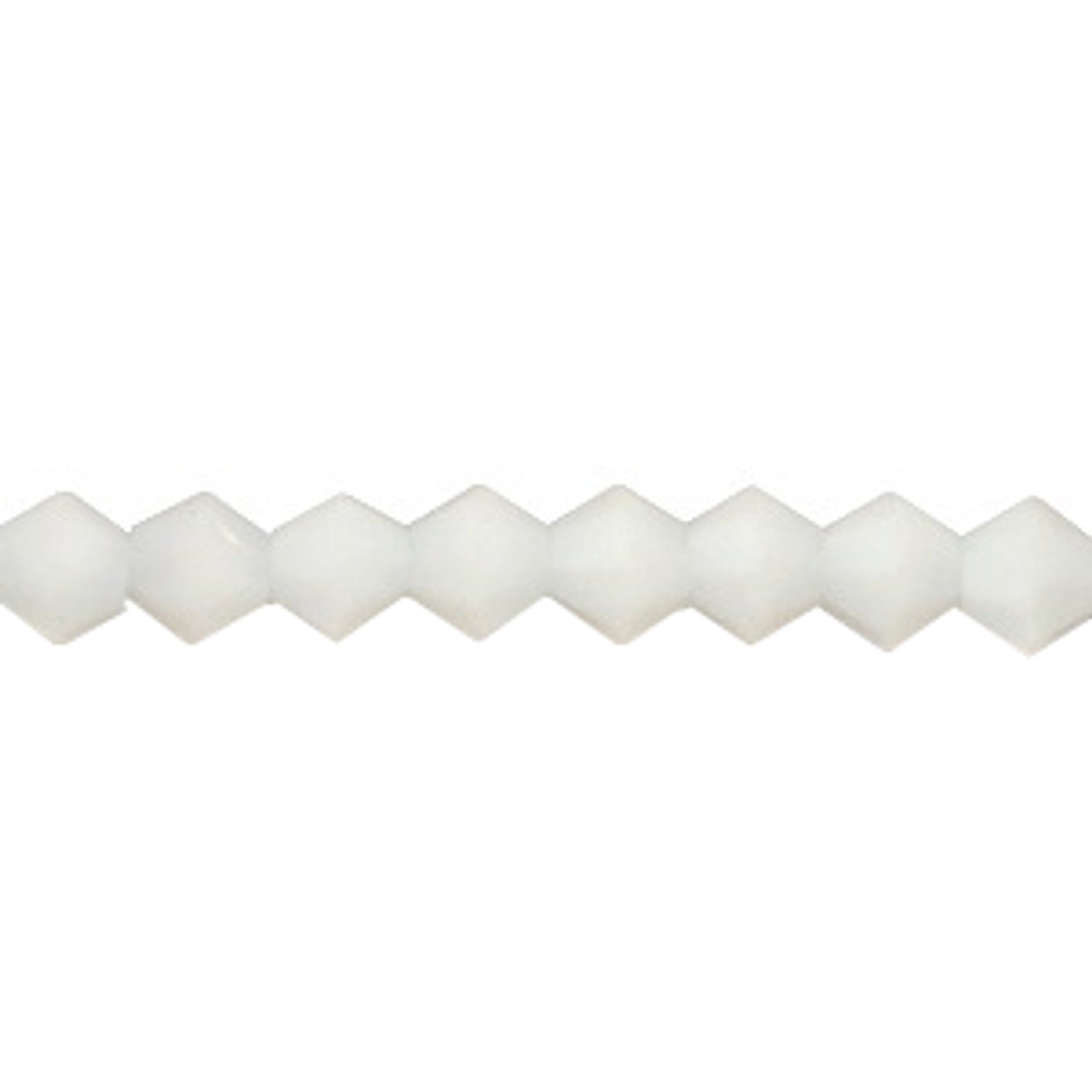 3mm White Jade Thunder Polish Bicone (144pk) #45