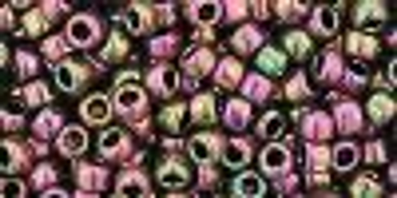 8/0 Higher Metallic Iris Purple Green Toho Seed Beads (20 Grams) 08-509