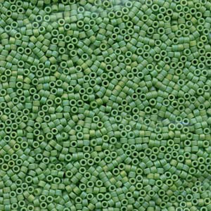 11/0 Matte Opaque Green AB Delica Beads DB877 (7.2 Grams)