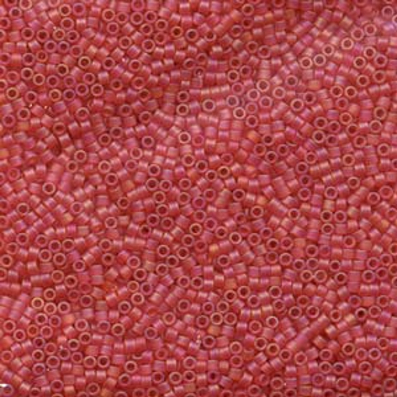 Matte Lt. Red AB 11/0 Delica Beads db856 (7.2 Grams)