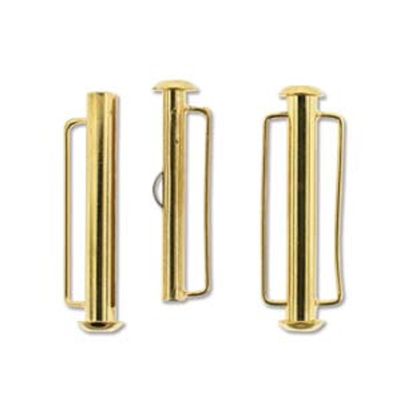 31.5mm Gold Plated Slide Bar Clasp (1 Piece)