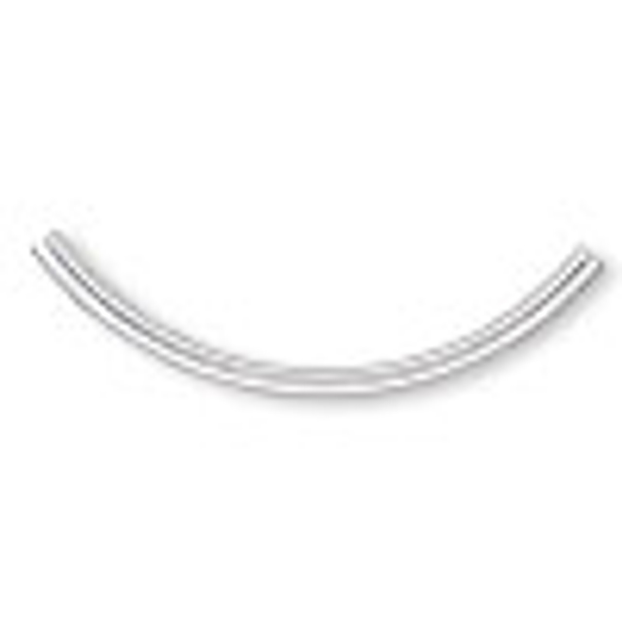 50x3mm Curved Silver Plated Tube (12pk)