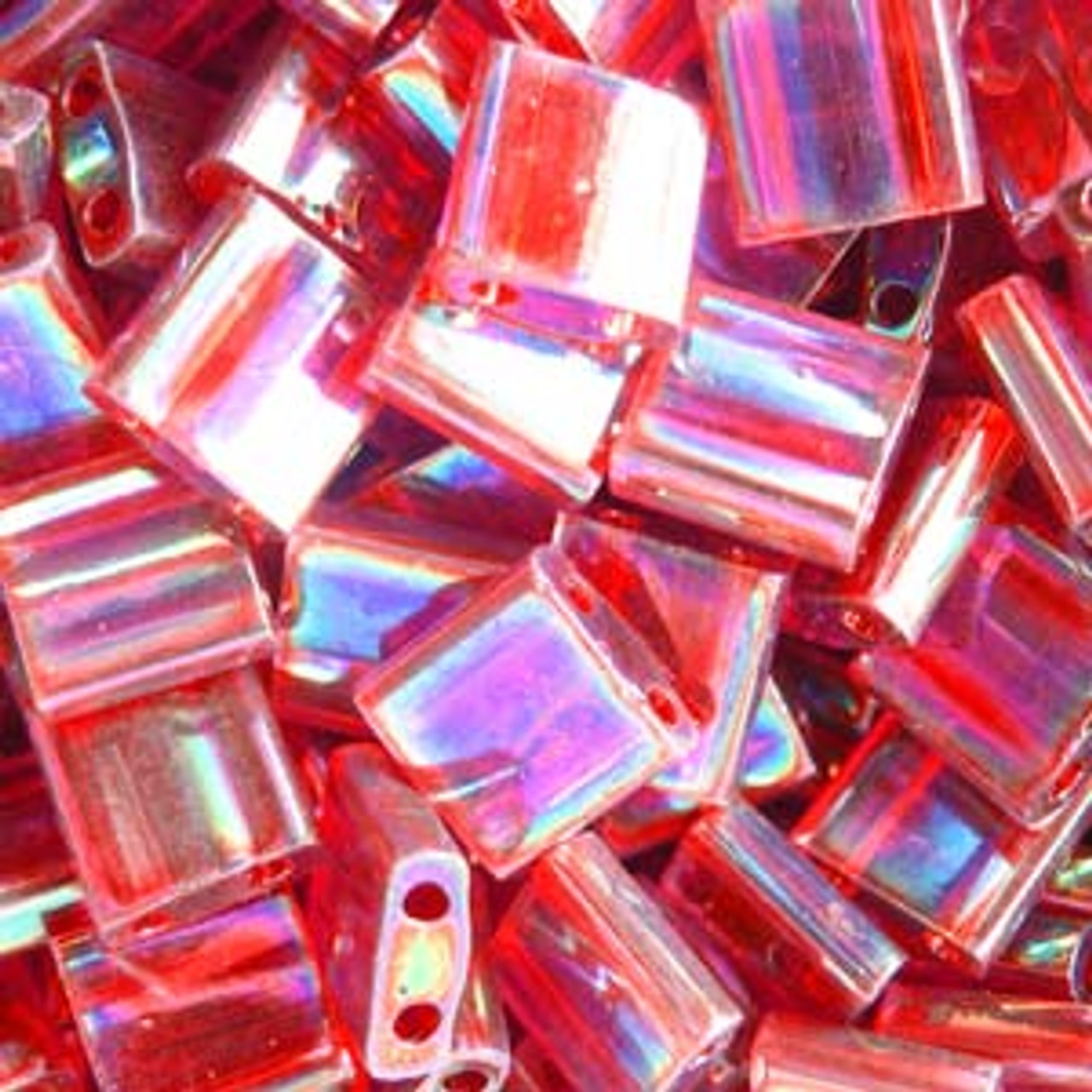 Transparent Red AB 5mm Tila Beads (TL254)