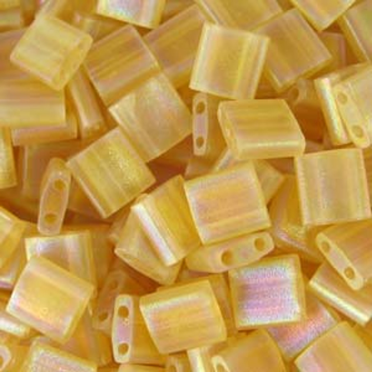 Matte Transparent Lt. Topaz AB 5mm Tila Beads (TL132FR)