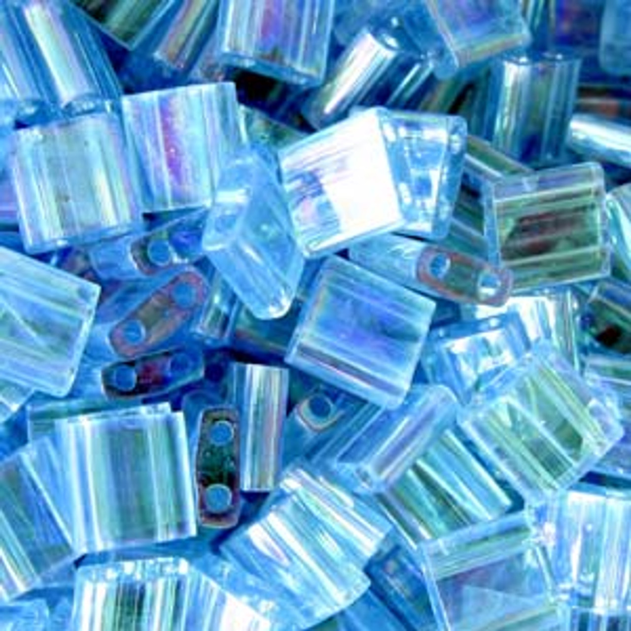 Transparent Aqua AB 5mm Tila Beads (TL260)