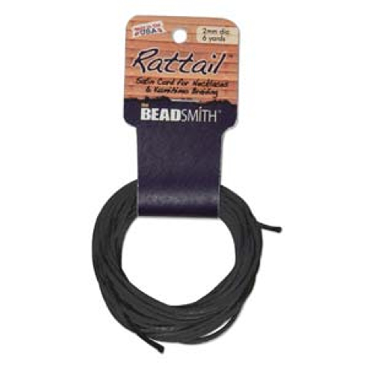 6yd 3mm Black Rat tail cording