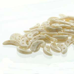 3x10mm Opaque Luster Champagne Crescent Beads