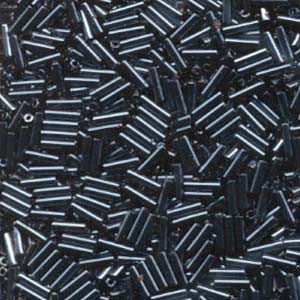 #2 6mm Gunmetal Miyuki Bugle Beads - 20g