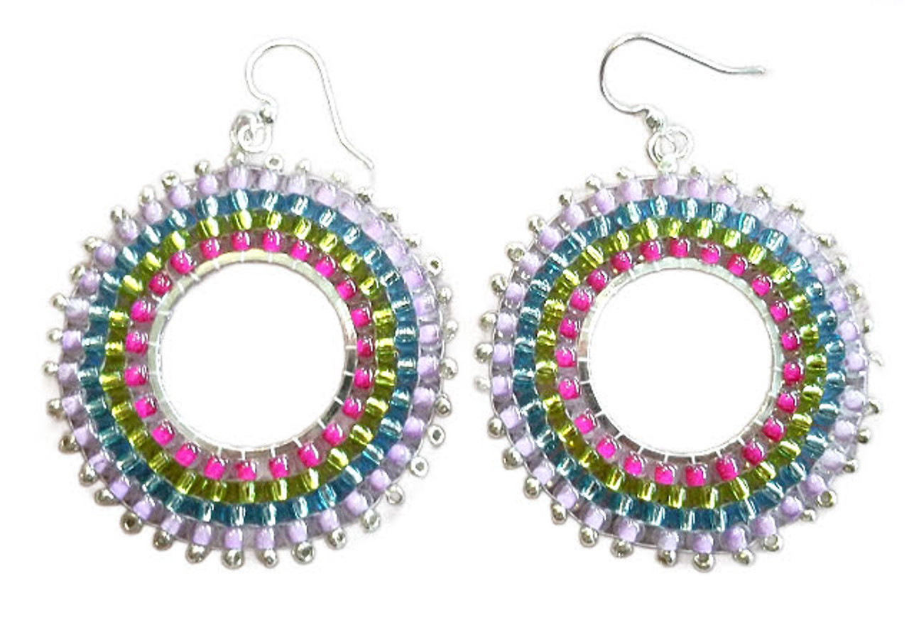 Circular Brick Stitch Earrings INSTANT DOWNLOAD Pattern