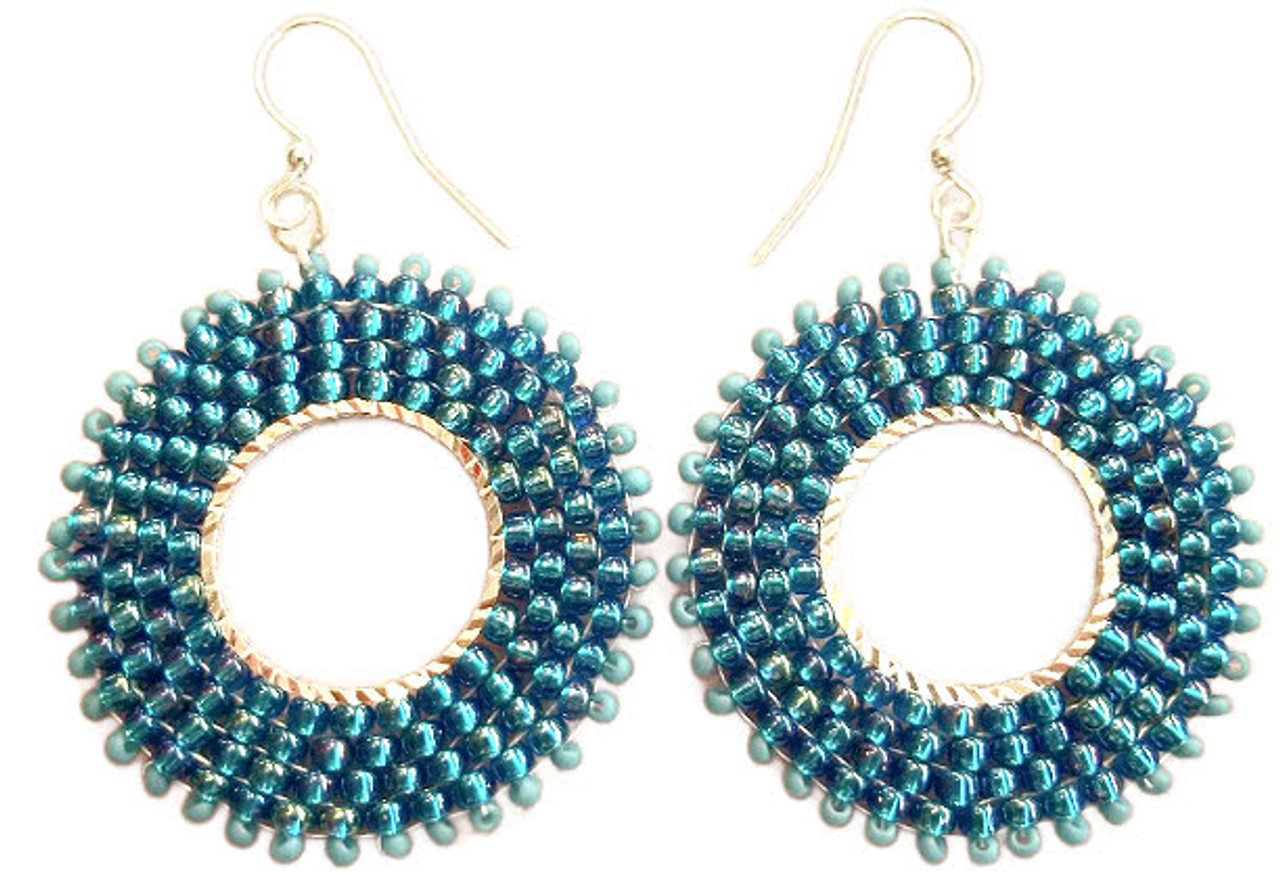 Circular Brick Stitch Earrings INSTANT DOWNLOAD Pattern