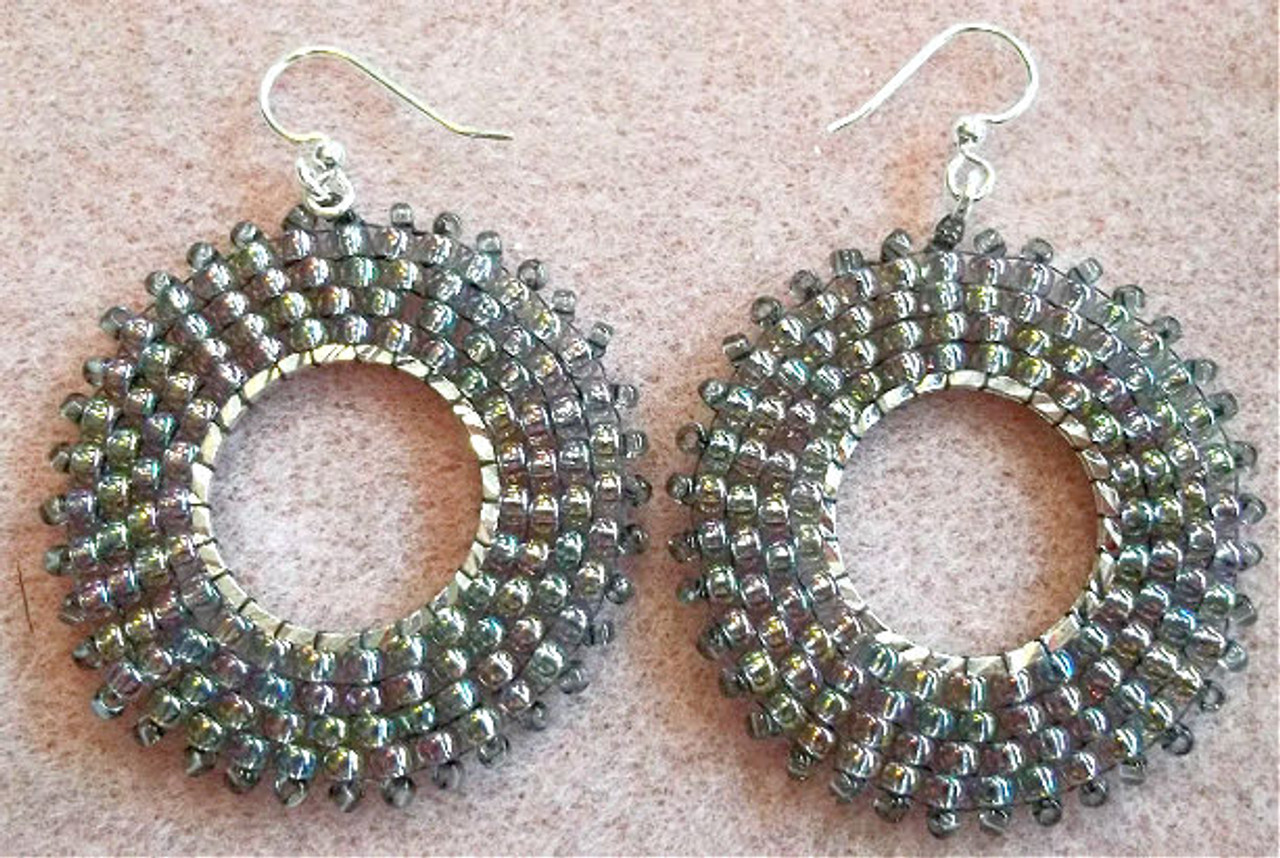 Circular Brick Stitch Earrings INSTANT DOWNLOAD Pattern