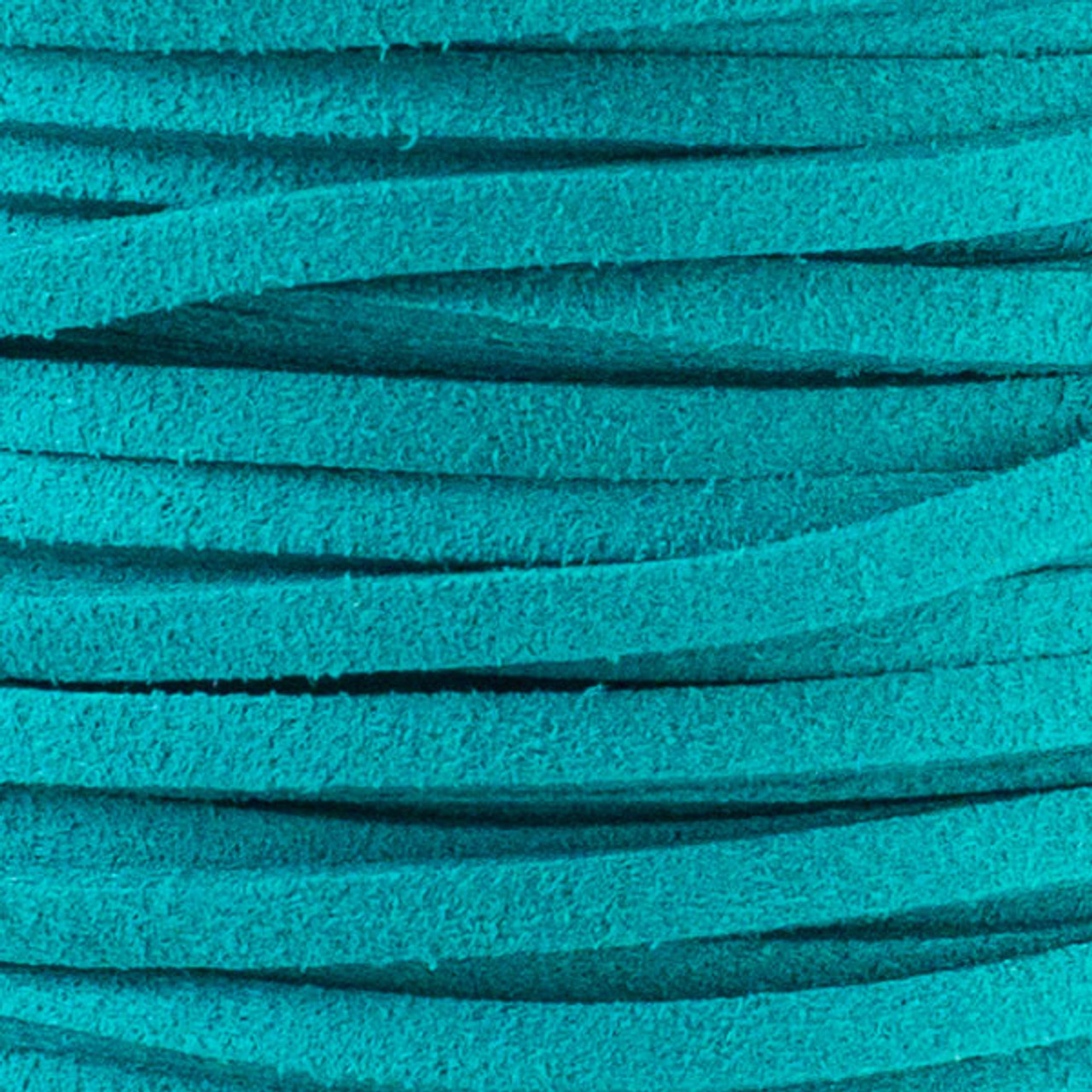 1.5 mm thick 2mm wide flat turquoise green Microsuede 2yds