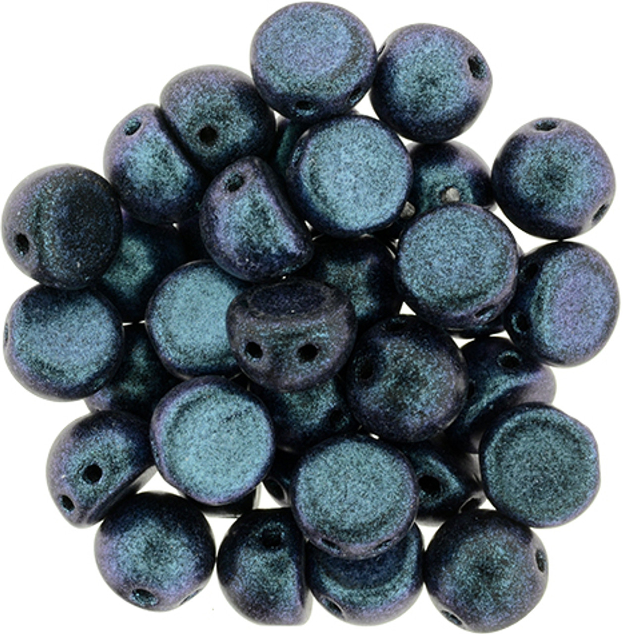 Czechmates Two Hole Cabochon Polychrome Indigo Orchid (20 Pieces) 94105