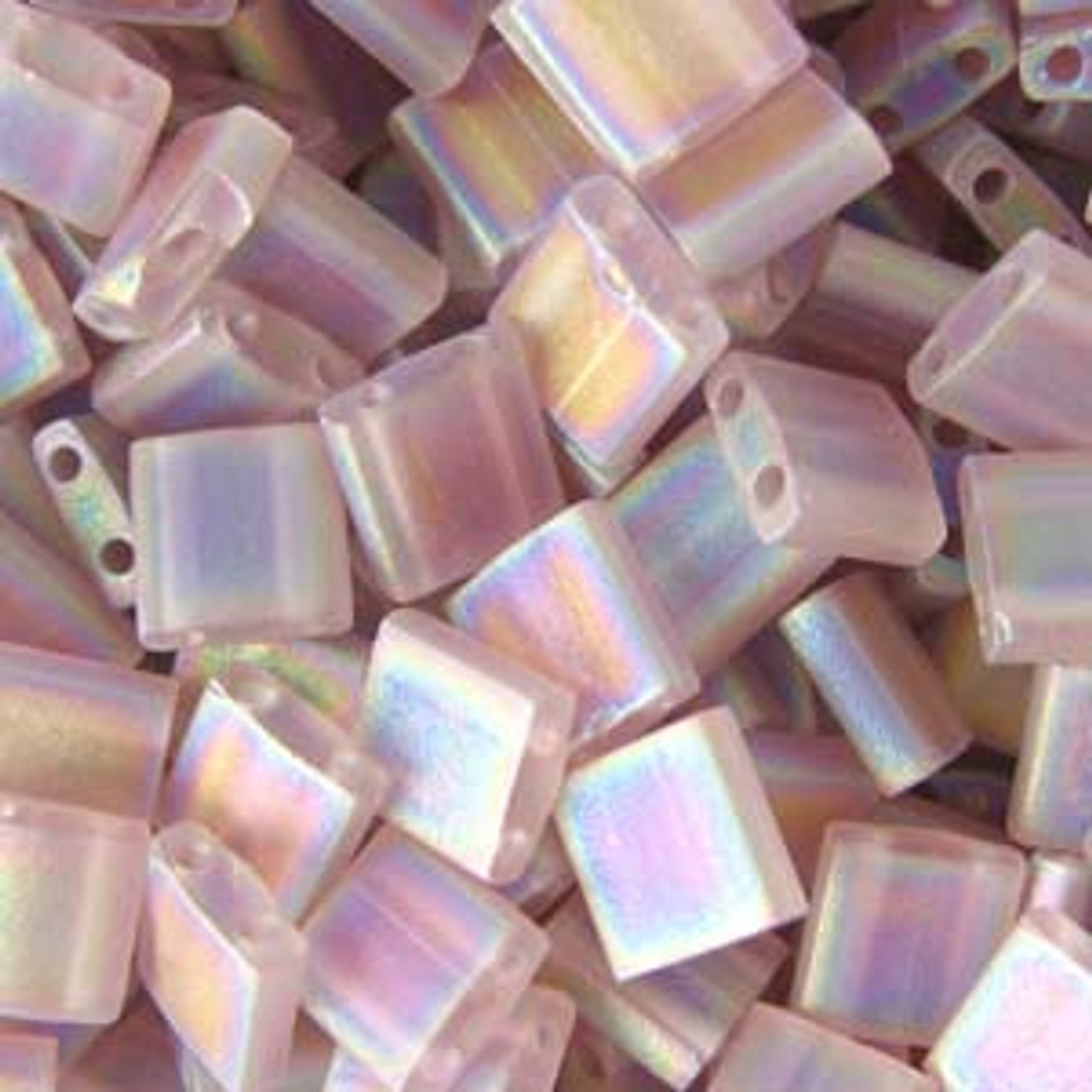 Matte Transparent Smoky Amethyst AB 5mm Tila Beads (TL142FR)