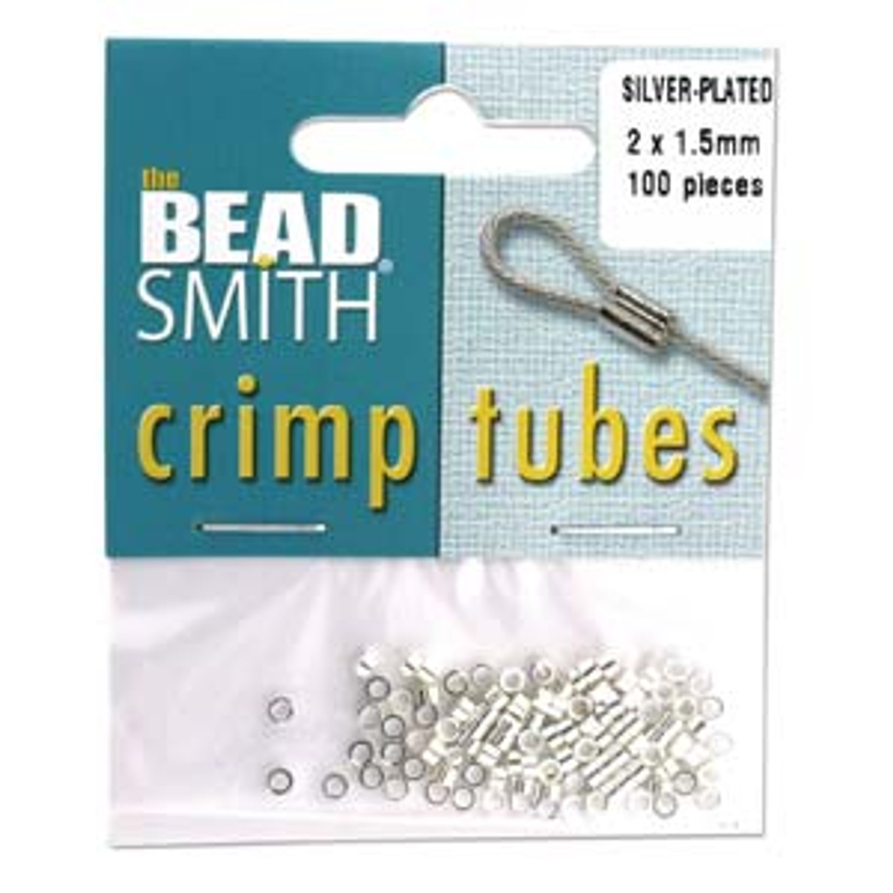 2x1.5mm Silver Plated Crimp Tubes (100 Pack)