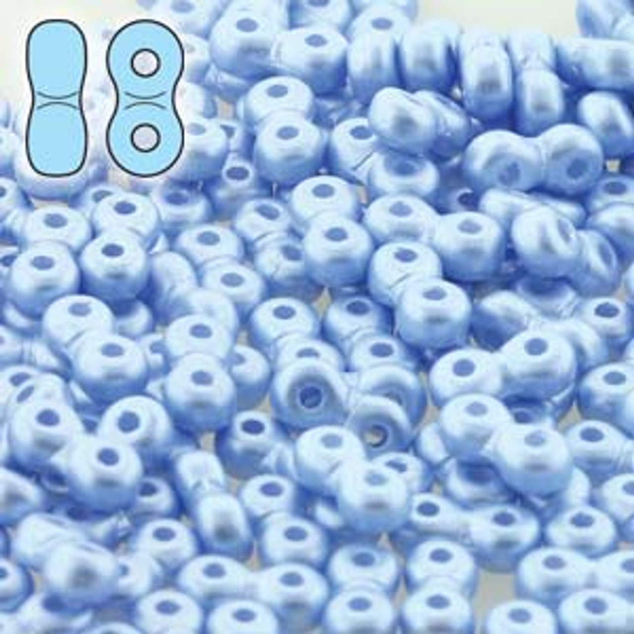 3x6mm Infinity Beads - Pastel Light Sapphire