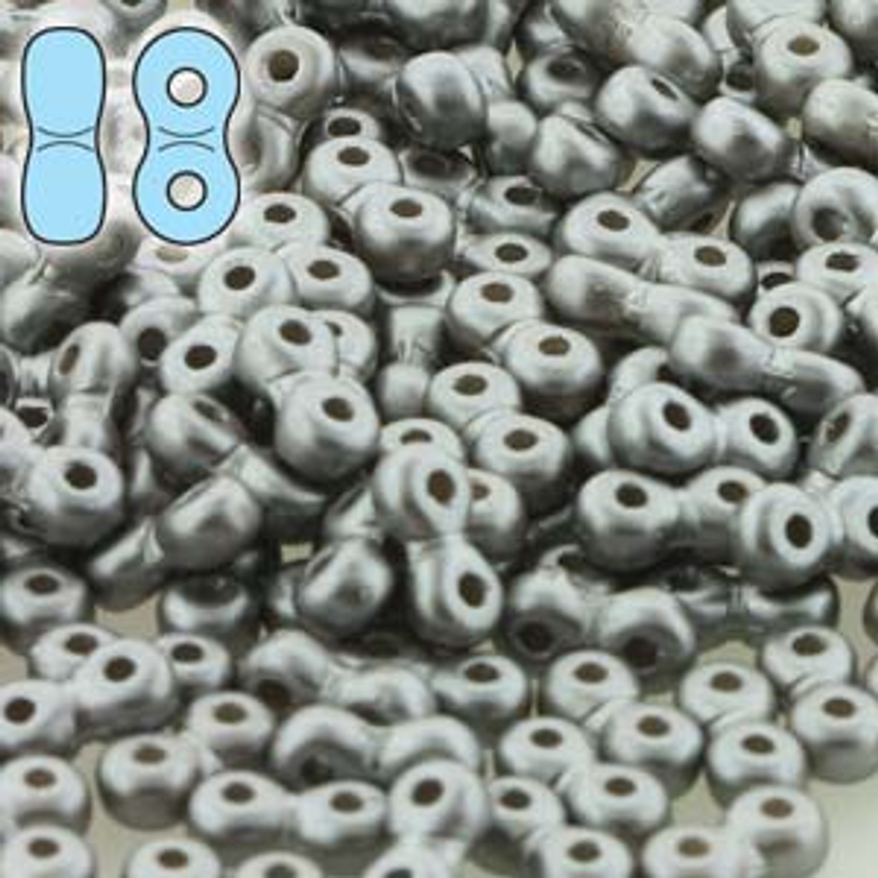 3x6mm Infinity Bead - Pastel Light Grey