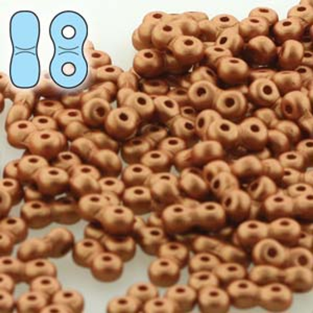 3x6mm Infinity Beads - Matte Metallic Copper