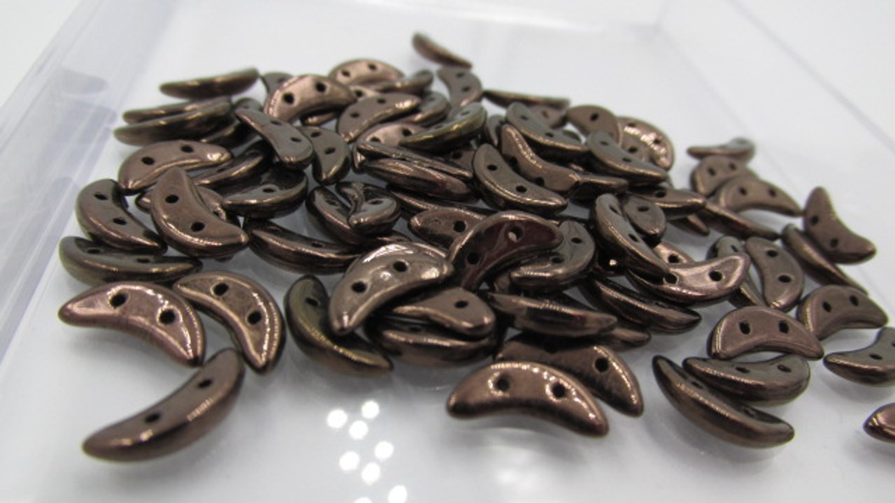 3x10mm Dark Bronze 2-Hole Crescent Beads 8885