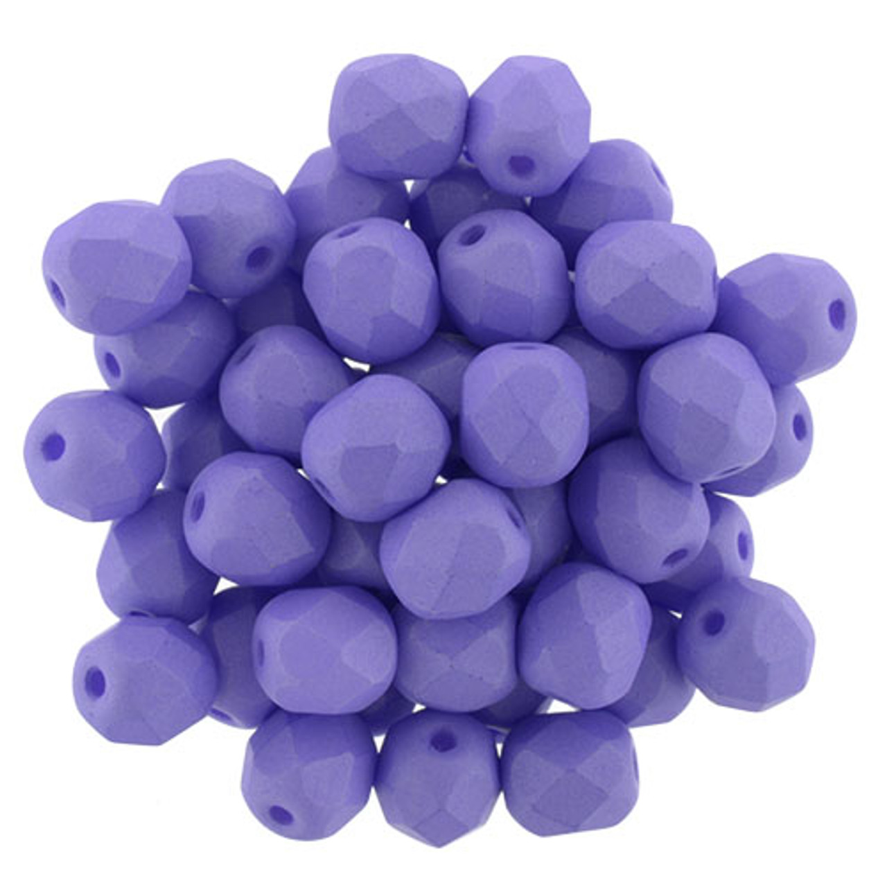 6mm Saturated Purple Fire Polish Beads (25 Beads)