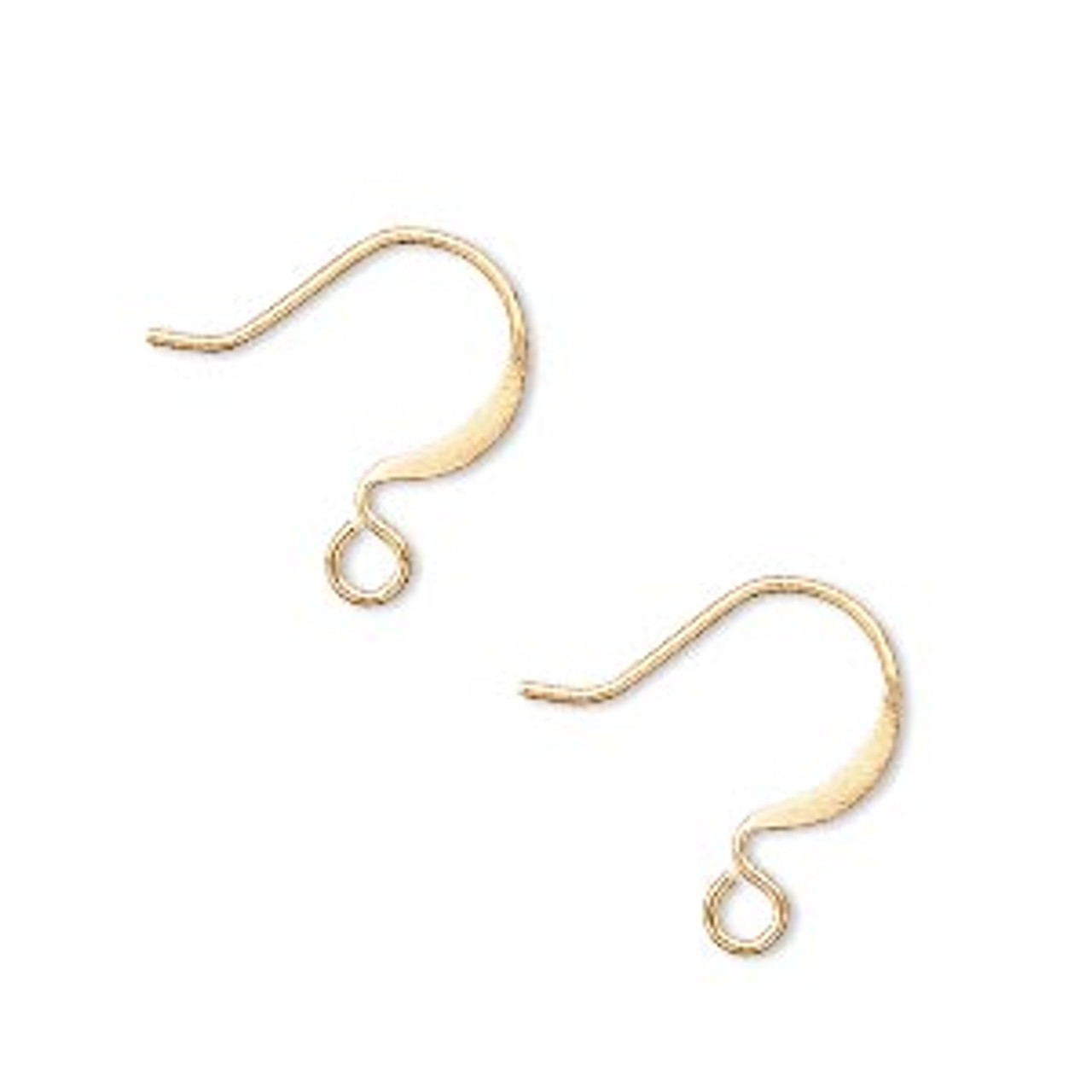 12 Pair 15mm Flat 21ga Gold Plated Earhooks