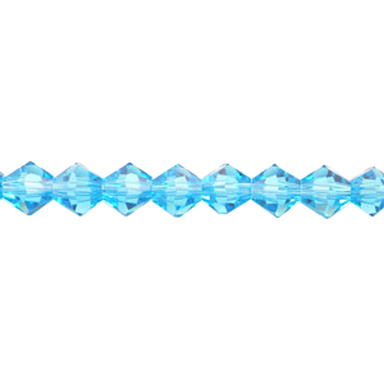 6mm Medium Aqua Thunder Polish Bicone Crystal #17