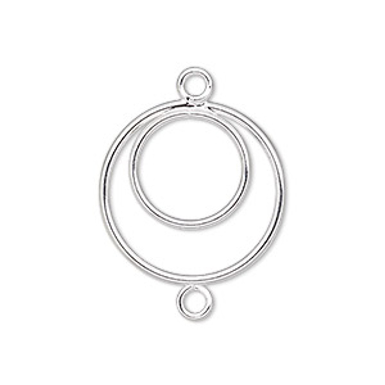 18mm Double Hoop Chandelier Silver Plated - 4pk