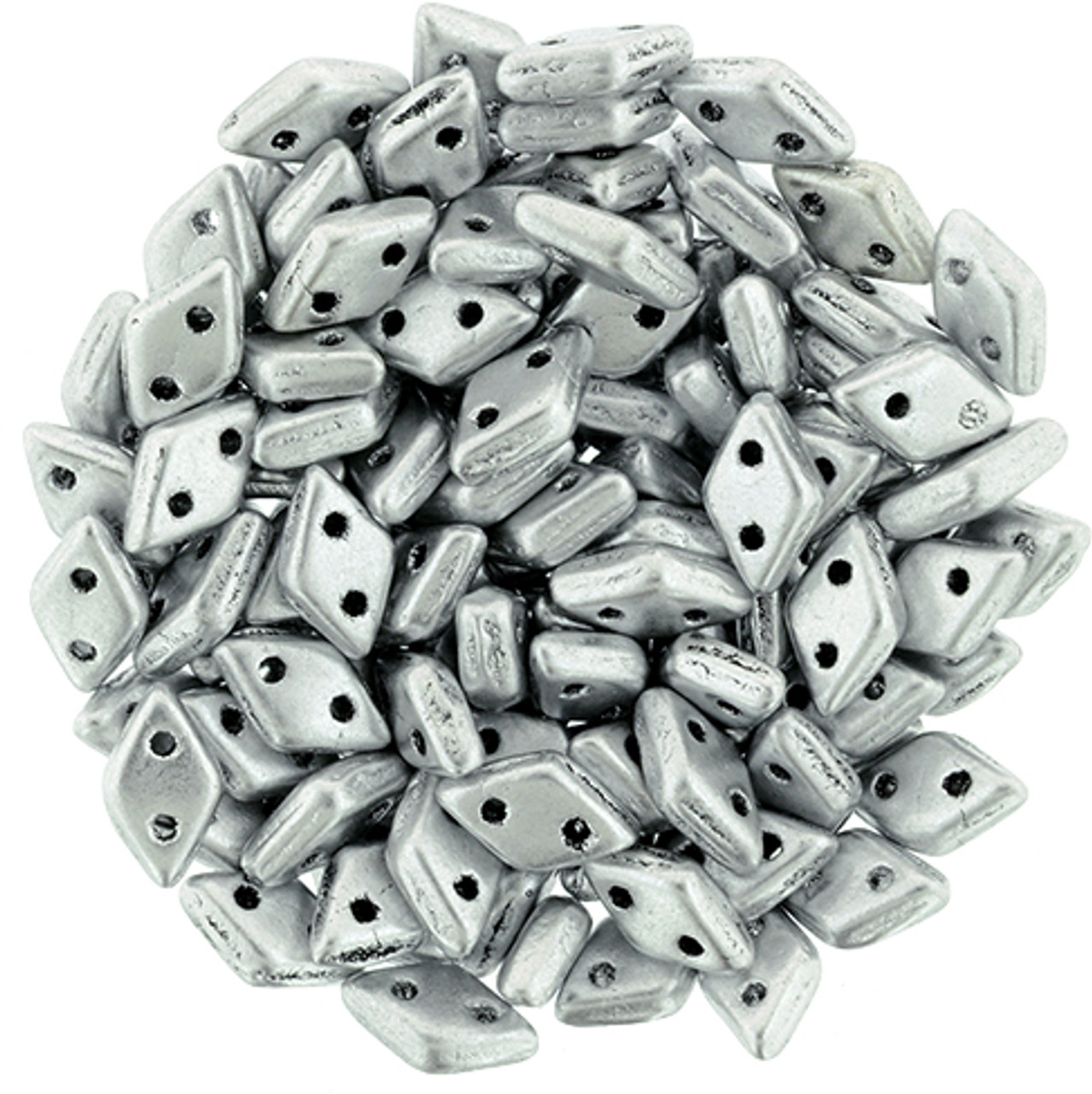 Matte Metallic Silver Czechmate Diamond (8 Grams) (K0170)