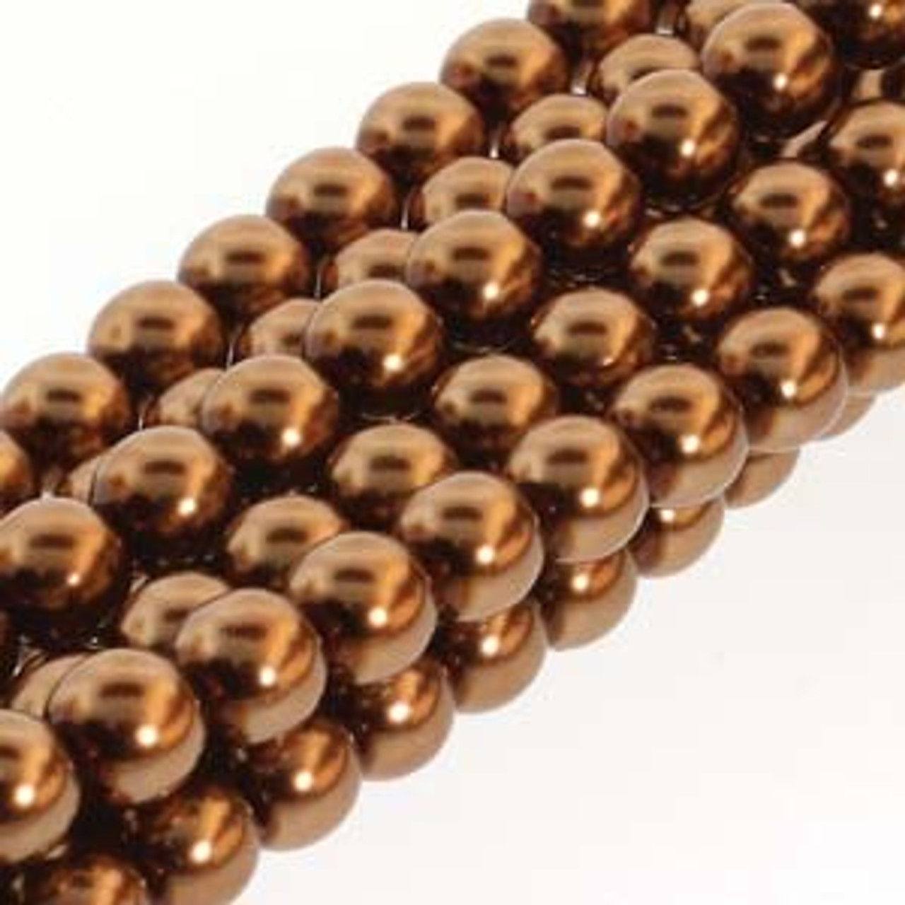 4mm Antique Gold Glass Round Pearls - 120 Beads