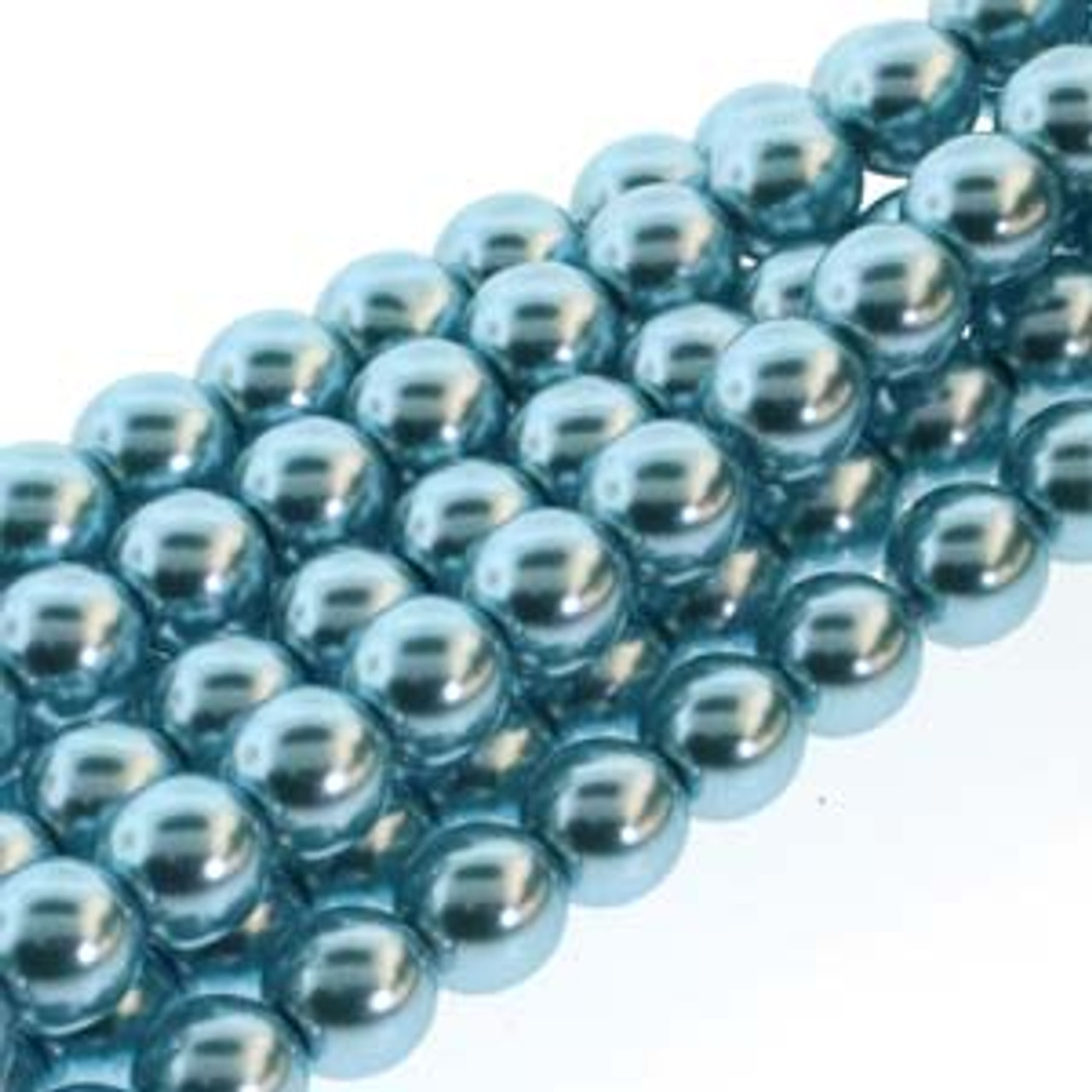 4mm Cerulean Glass Round Pearls - 120 Beads