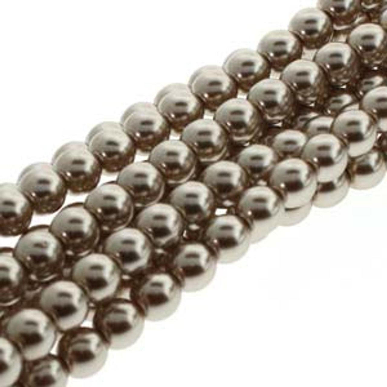 4mm Champagne Glass Round Pearls - 120 Beads
