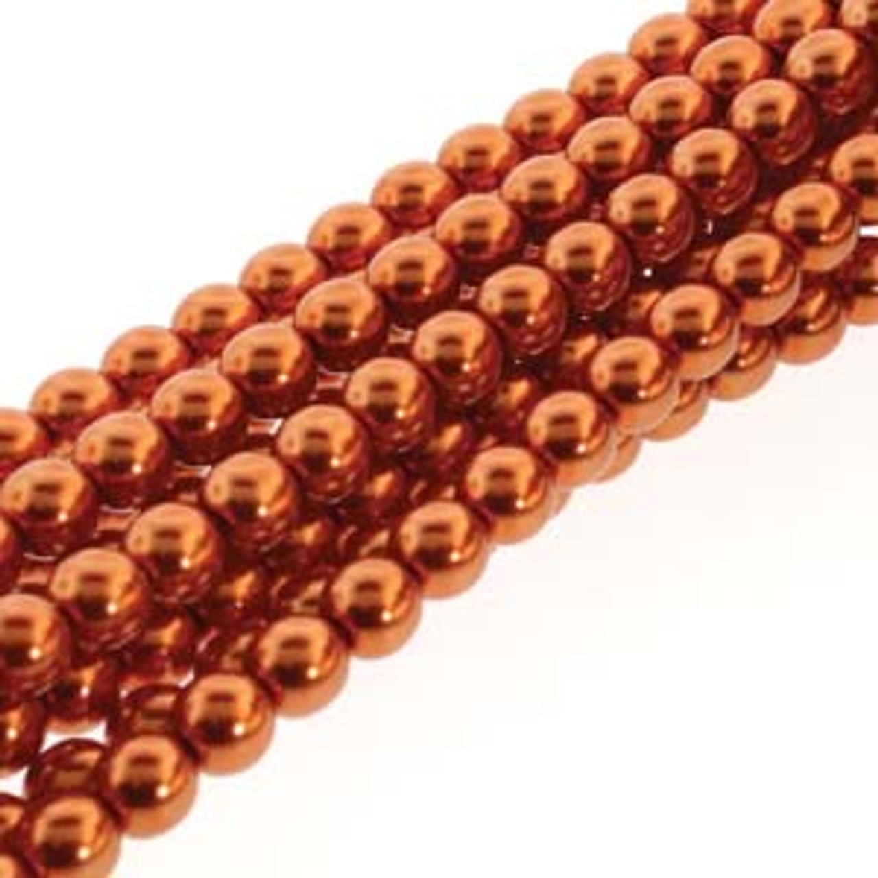 6mm Copper Pearls - 75 Beads