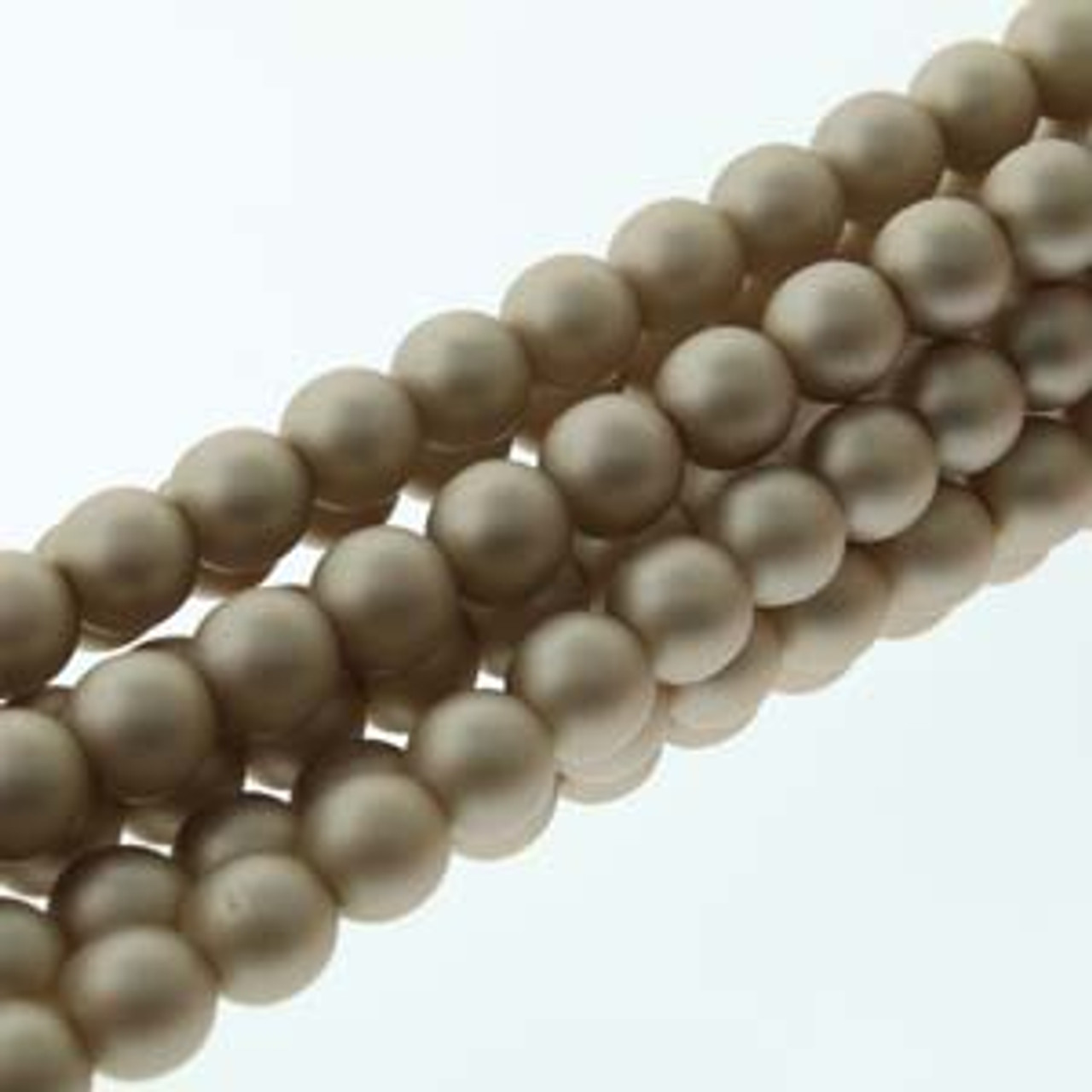 8mm Matte Champagne Pearls - 75 Beads