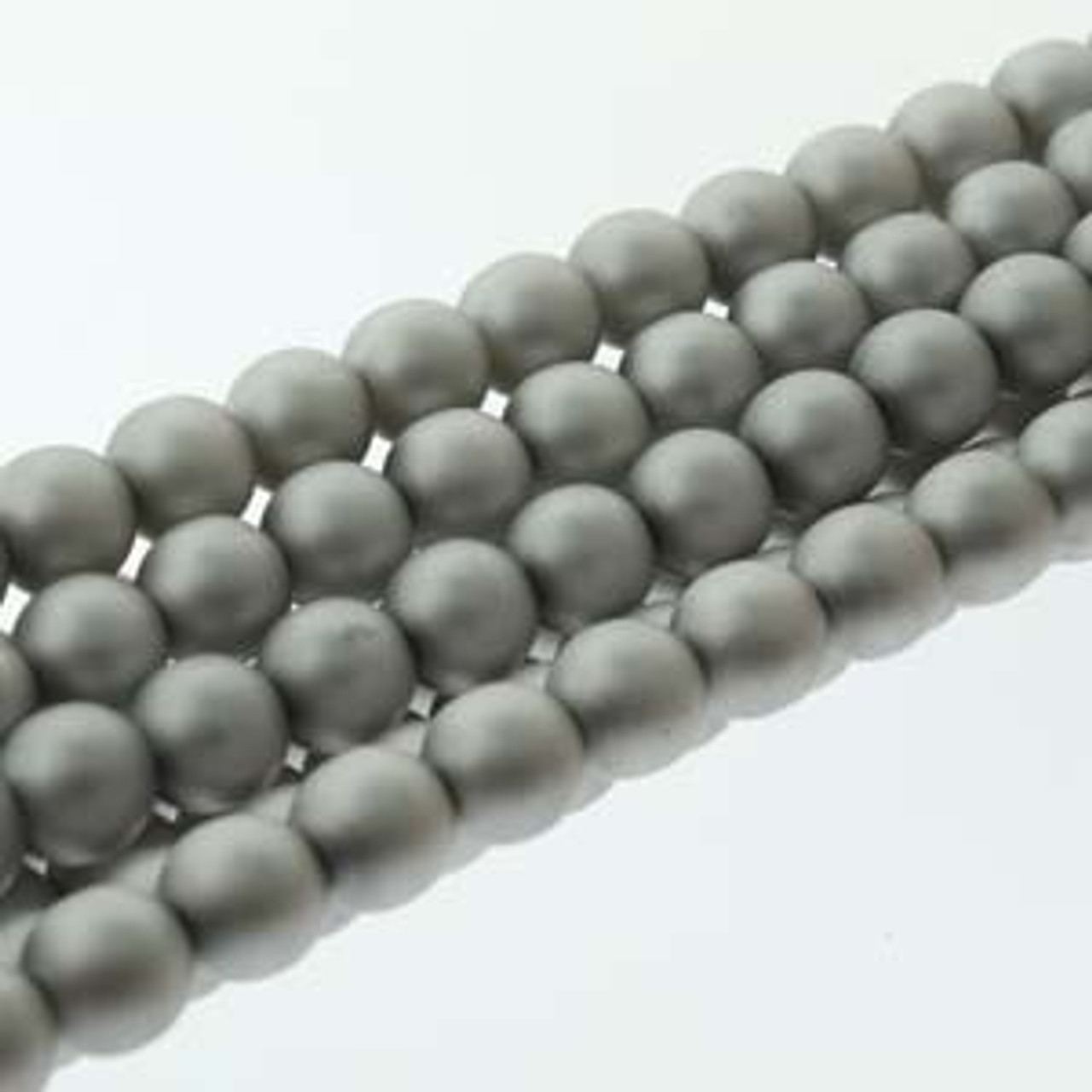 8mm Matte Silver Pearls - 75 Beads