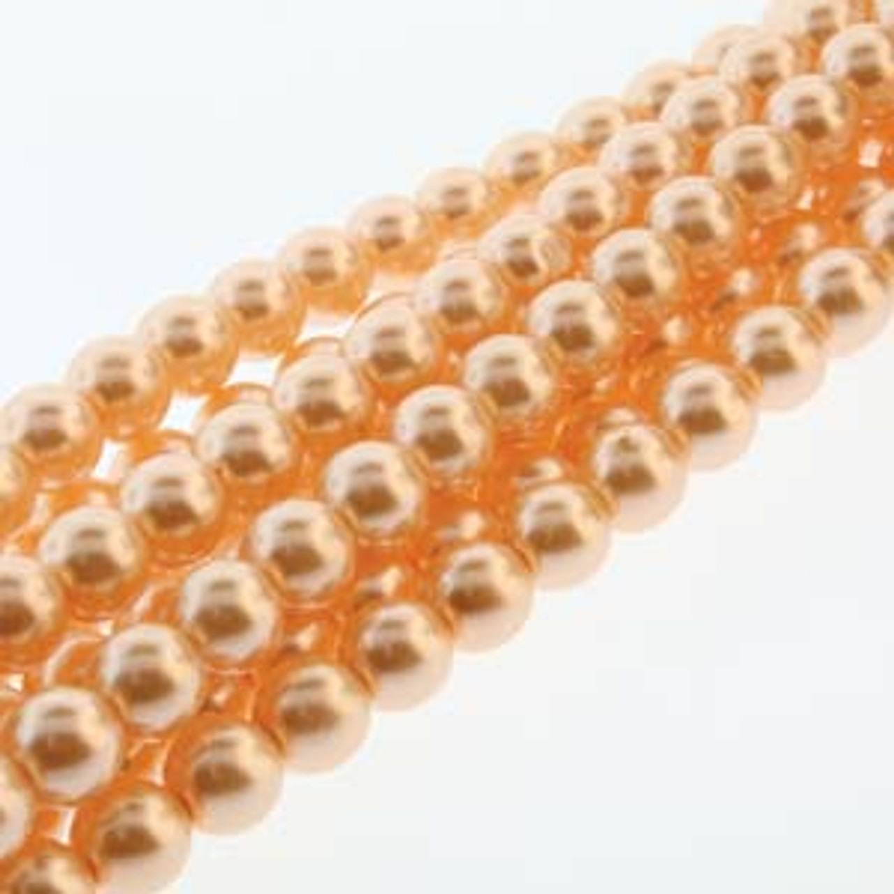 8mm Peach Pearls - 75 Beads