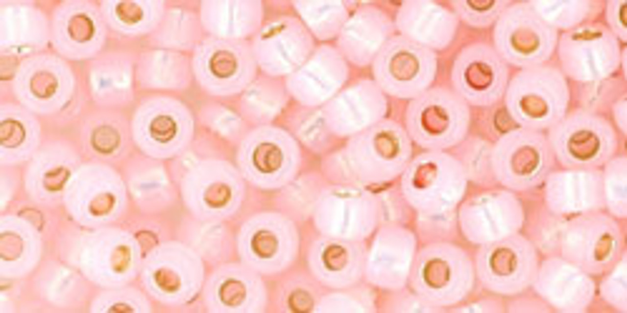 8/0 Toho PermaFinish SL Milky Soft Pink Seed Beads (20 Grams) 08-PF2120