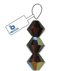 3mm Smoke Topaz AB Preciosa Bicone (48pc)