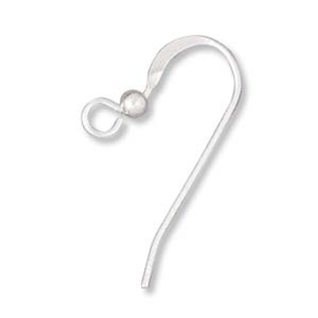 EARWIRE 24MM FLAT S/S 2.5MM BEAD (1 Pair)