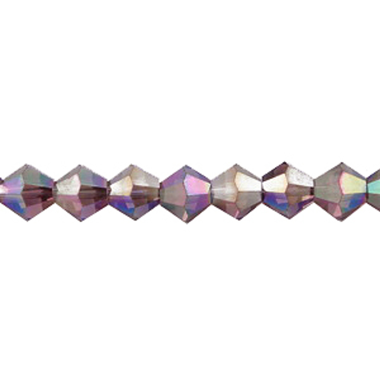 3mm Medium Amethyst AB Thunder Polish Bicone Crystals (144pk) #10AB