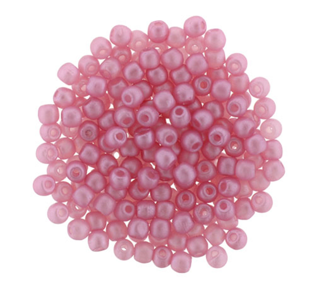 2mm Matte Flamingo Glass Pearls (Approx 100 Beads)