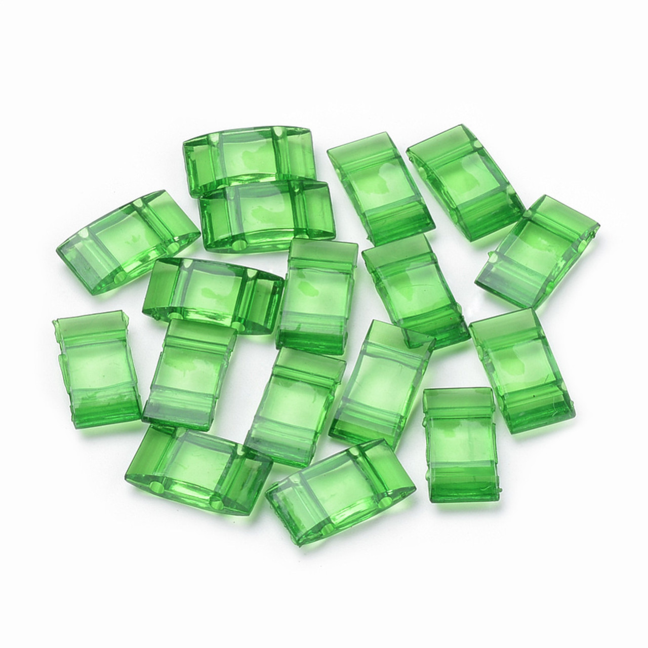 25pk Green Carrier Beads (17x9x5mm) Two Hole