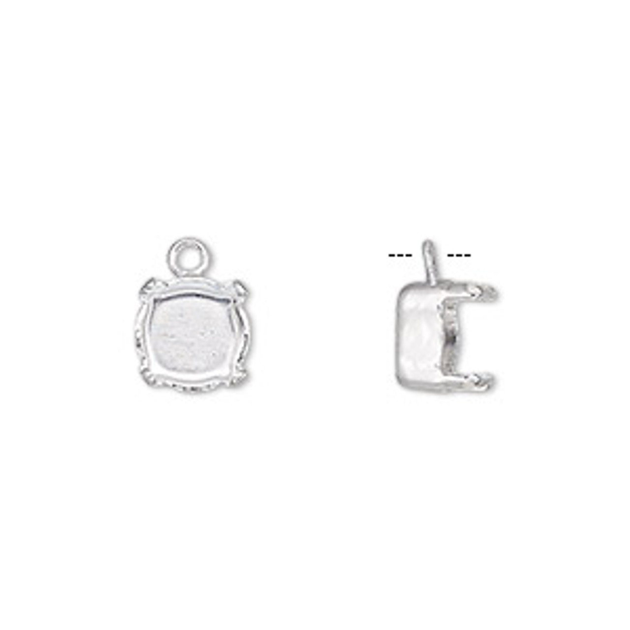 Silver Plated 8mm Chaton Prong Setting (2pk)