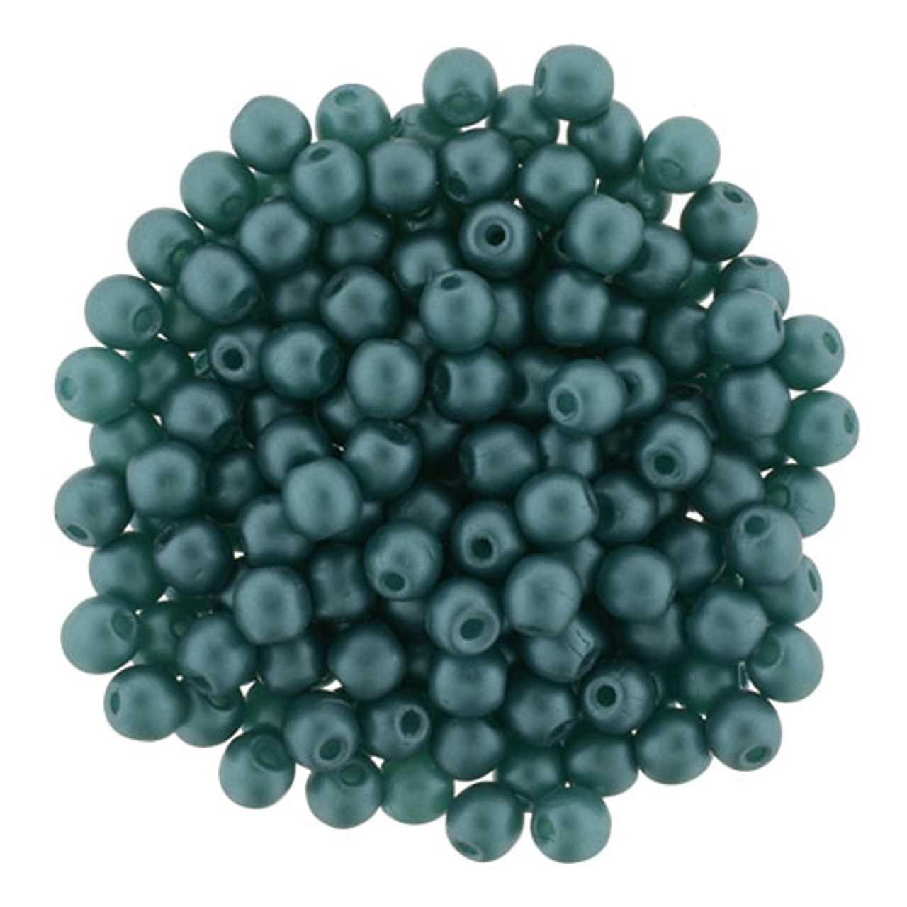 3mm Matte Teal Glass Pearls (100pk)
