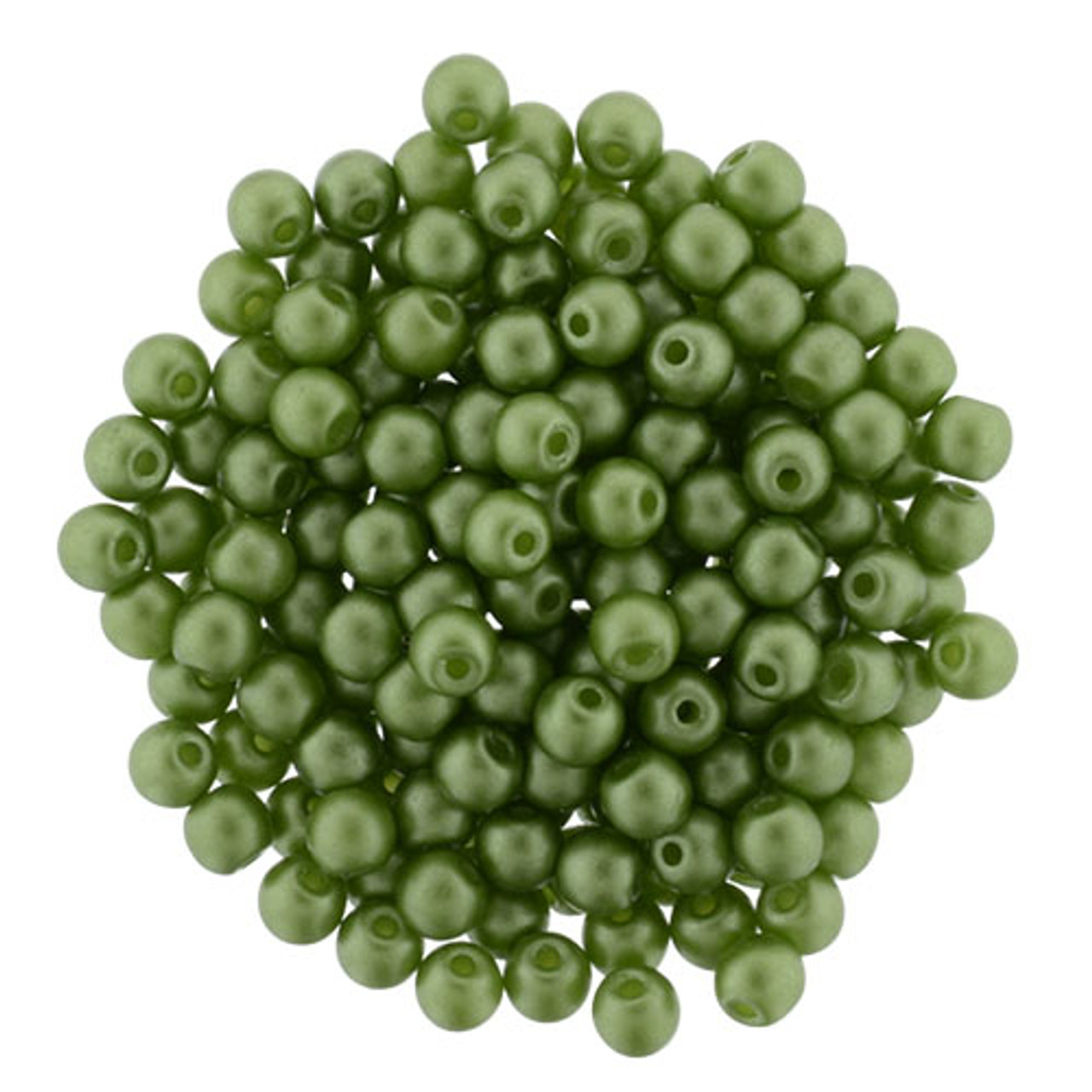 3mm Olive Glass Pearls (100pk)