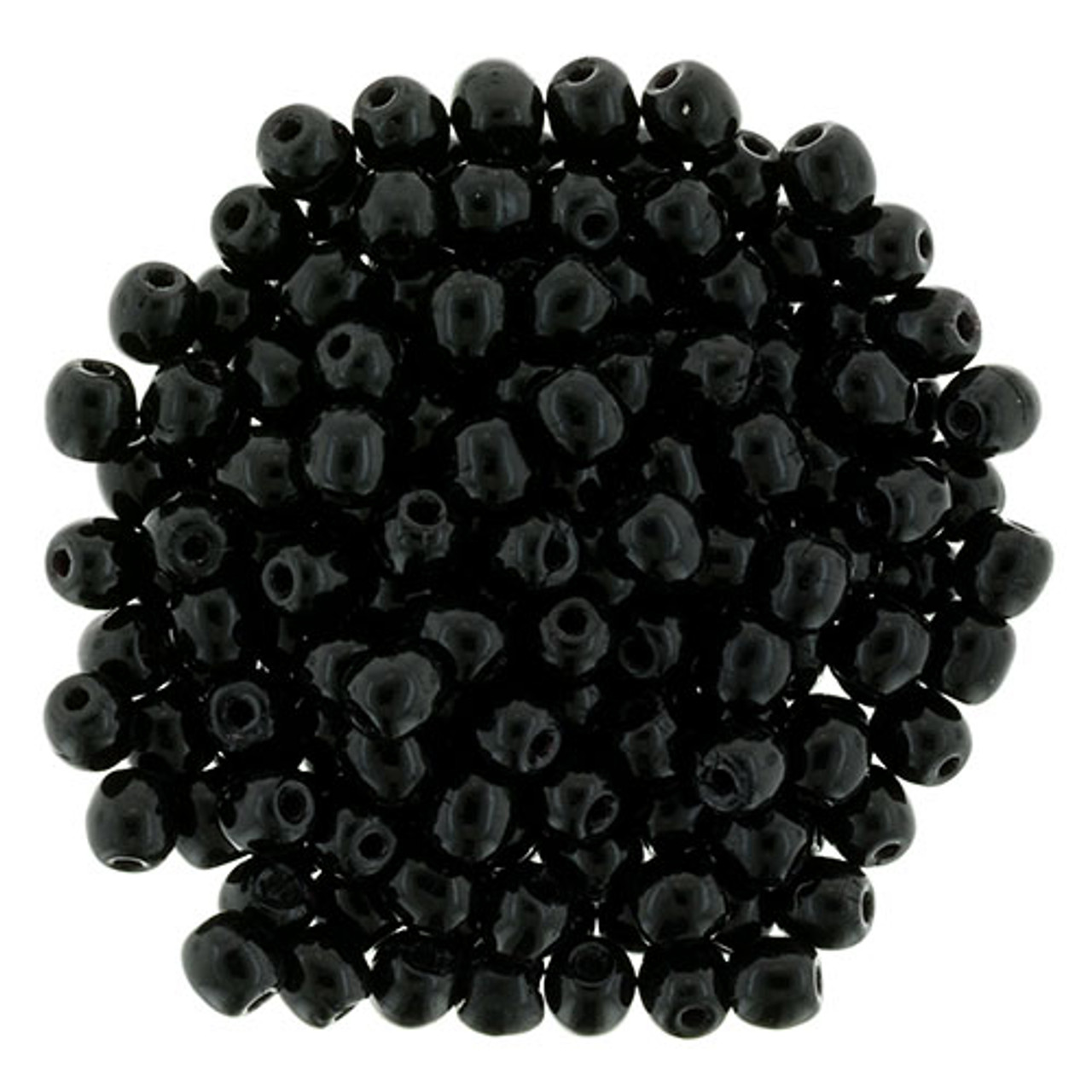 3mm Jet Druk Glass Pearls (100pk)